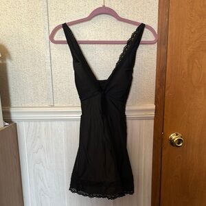 Torrid Elegant Black Lace Trim Swim Dress